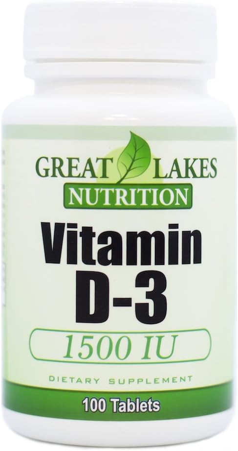 Vitamin D-3 with High Potency 1,500 IU (3 Pack) | Regulates Immune Function, Supports Healthy Bones | (3) 100 Count by GL Nutrition