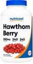 Nutricost Hawthorn Berry Capsules 550mg, 240 Capsules, Végétarien Friendly, Non-OGM et sans gluten