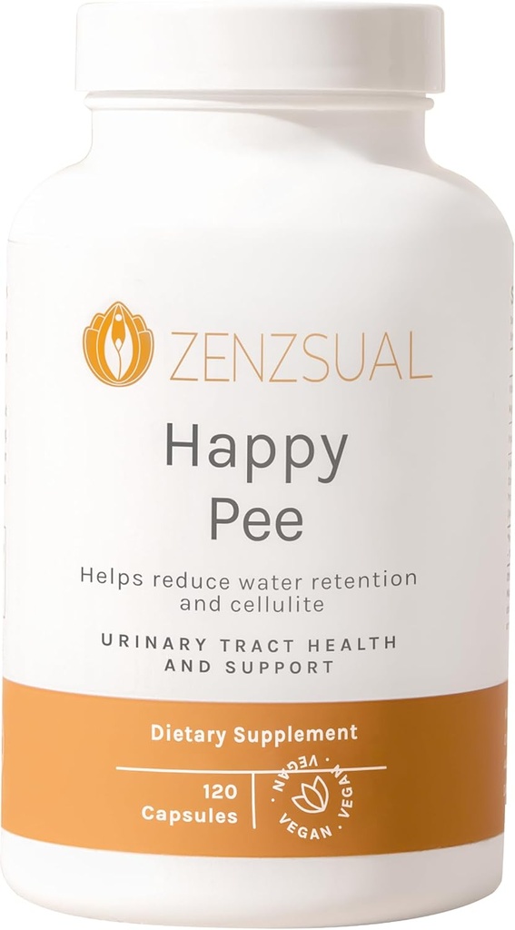 ZENZSUAL Happy Pee – Soutien au tract urinaire avec canneberge biologique et D-Mannose - Soutien complet de la douleur UTI pour les femmes - 120 capsules