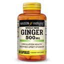 MASON NATURAL Ginger entier d'herbe 500 mg, 2 mois d'approvisionnement, supplément à base de plantes naturelles, 60 capsules