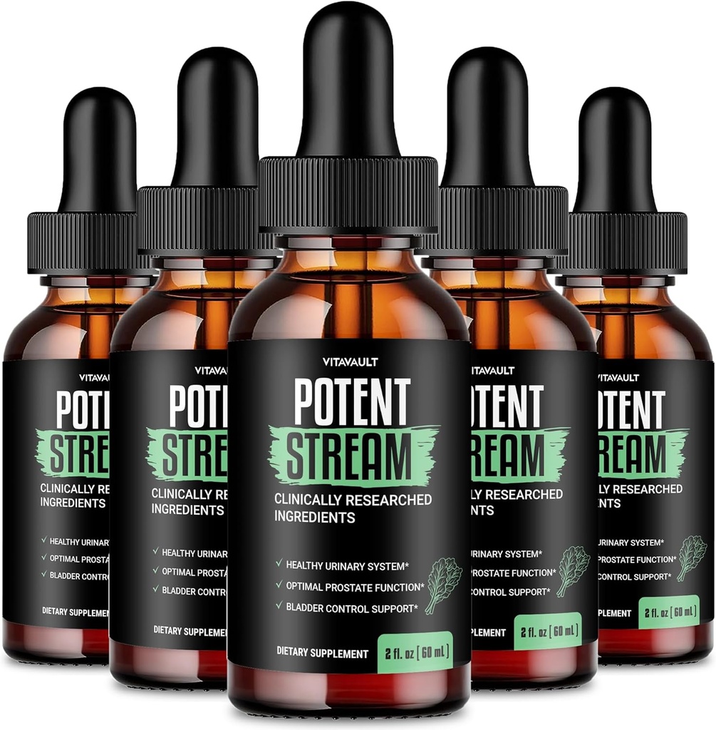 Potent Stream gouttes suppléments de la prostate pour les hommes PotentStream Prostate suppléments de santé pour les hommes Potent Stream gouttes - la force maximale avec Shilajit et MCT huile, PotentStream gouttes Avis (5 Pack)