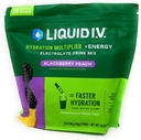Liquid I.V. Hydration Multiplier + Energy Drink Mix, BlackBerry Peach (26 Pack)