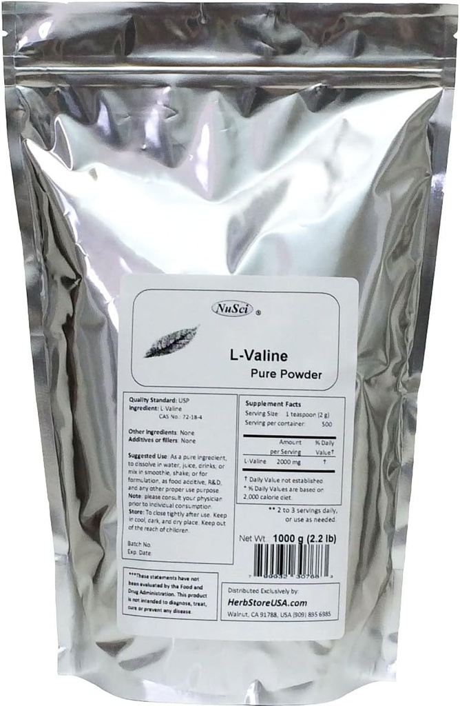 Poudre d'acide amino pur L-Valine (1000g (2,2 Lb))