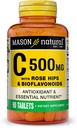 MASON Vitamine naturelle C 500 mg, avec HIPS Rose et bioflavonoïdes, support immunitaire et formule antioxydante, 90 comprimés