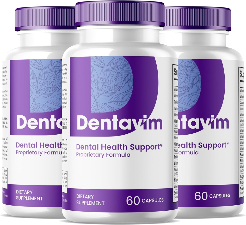 (3 Pack) Capsules de dentavim - Tous les soins naturels pour les dents et les gencives - Pilules de dentavim pour la santé dentaire - Force maximale, vitamine et minéraux pour la protection orale globale, Denta Vim pour les examens