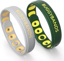 Bracelets anti-moustiques, 2 bandes de poignets anti-moustiques en silicone, bandes de poignets anti-insectes et anti-bugues sans DEET pour adultes et enfants à usage extérieur (Dark Green&Gray)