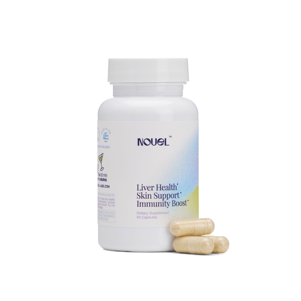Skin + Foie + Immunity Support (supplément de récupération pour boire) Thistle de lait, NAC, acide hyaluronique, CoQ10, Biotine, Antioxydants 40 Capsules