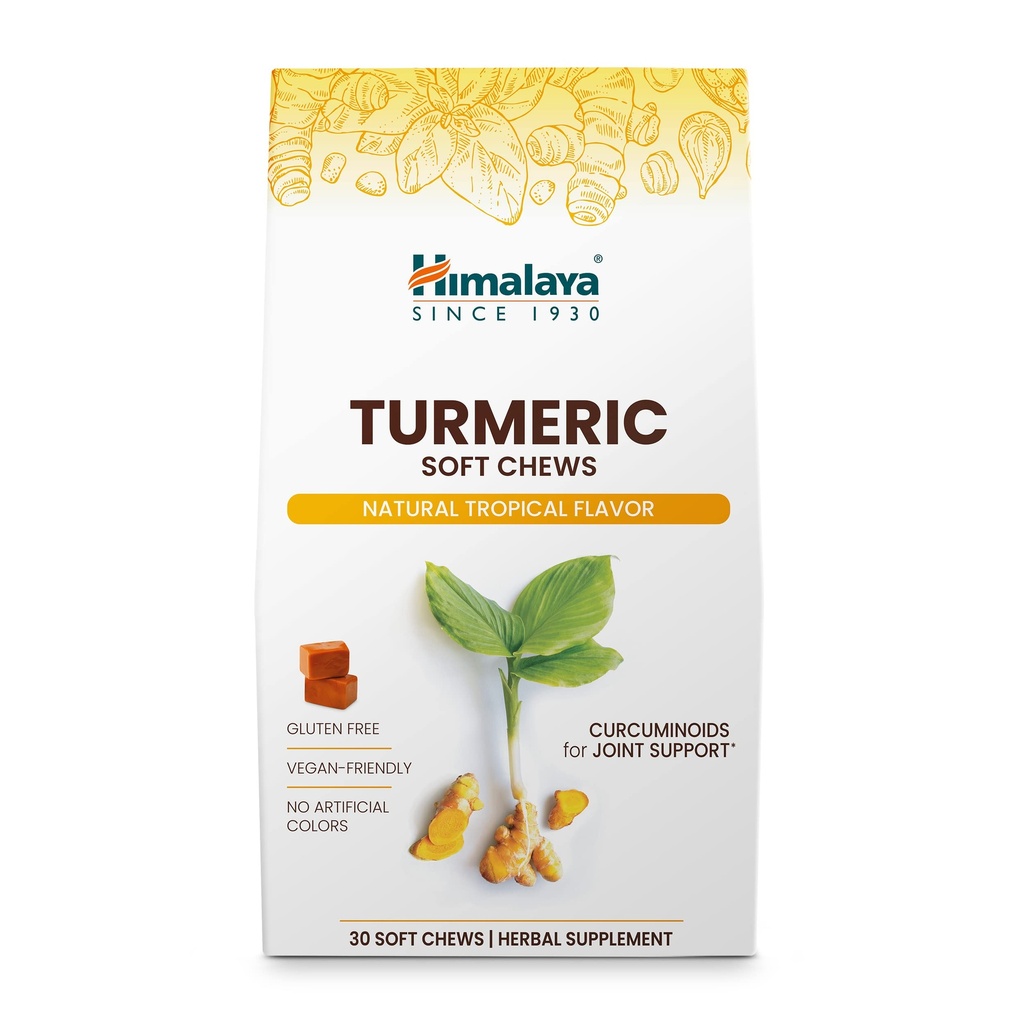 Himalaya Turmeric Chews with Curcumin for Healthy Joint Support, and Optimum Flexibility & Mobility, 300 mg of Extracts per Serving, 30 Soft Chews, 15 Day Supply