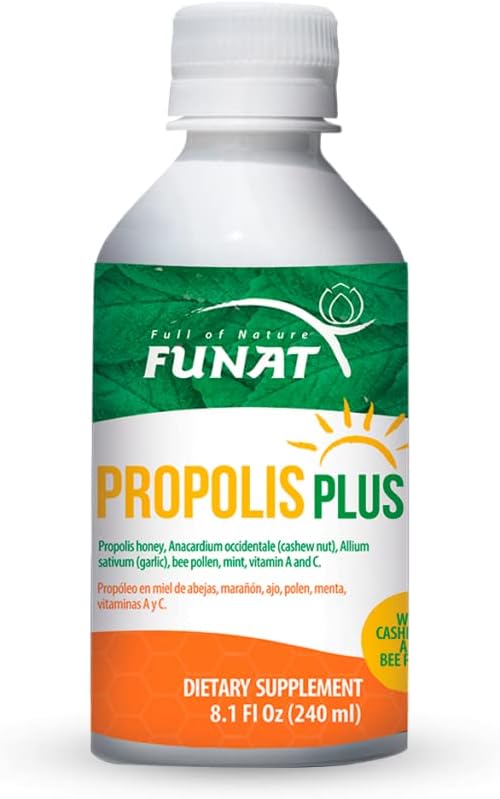 FULL OF NATURE FUNAT Propolis Plus Boosted with Polen, Ail, Vitamine C and Vitamine A 8,1 Fl Oz, 240 ml