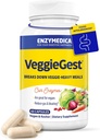 Enzymedica, VeggieGest, Enzymes digestifs, soutient le gaz occasionnel et le dégel des repas à haute fibre, pour les régimes végétaliens et végétariens, mélange d'enzyme pour la santé digestive, 60 comte
