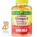 Omega-3 de l'huile de poisson Cœur Général et Santé du cerveau Supplément diététique Softgels, 1000 mg, 120 Compter avec le 45 Diabète Décodé de Luall