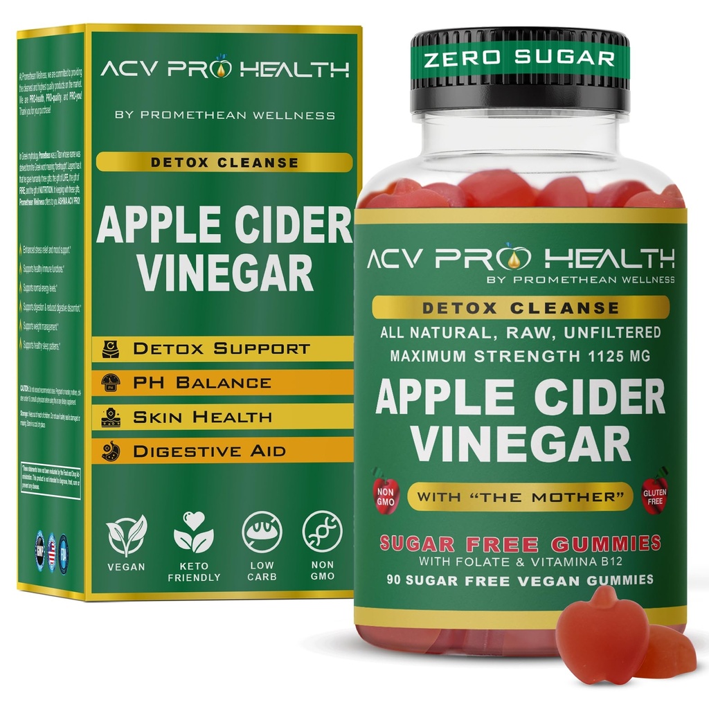 vinaigre de cidre de pomme Gummies sans sucre faible carbure avancé kéto Acv Gummies kéto Gummy Detox Cleanse (90 comte)
