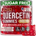 JOYLI Quercetin Gommies - Quercetin avec Bromelain Zinc Vitamine C et Vitamine D3 - Supplément Quercetin 500MG pour système immunitaire et allergène - Quercetin pour les enfants et les adultes - 60 Quercetin Chewable