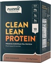 Nuzest - Poudre de protéines de pois - Protéines propres, Poudre de protéines à base de plantes végétales premium, Sans lait, Sans gluten, Sans OGM, Agiter les protéines, Chocolat riche, 0,9 oz, (paquet de 10)