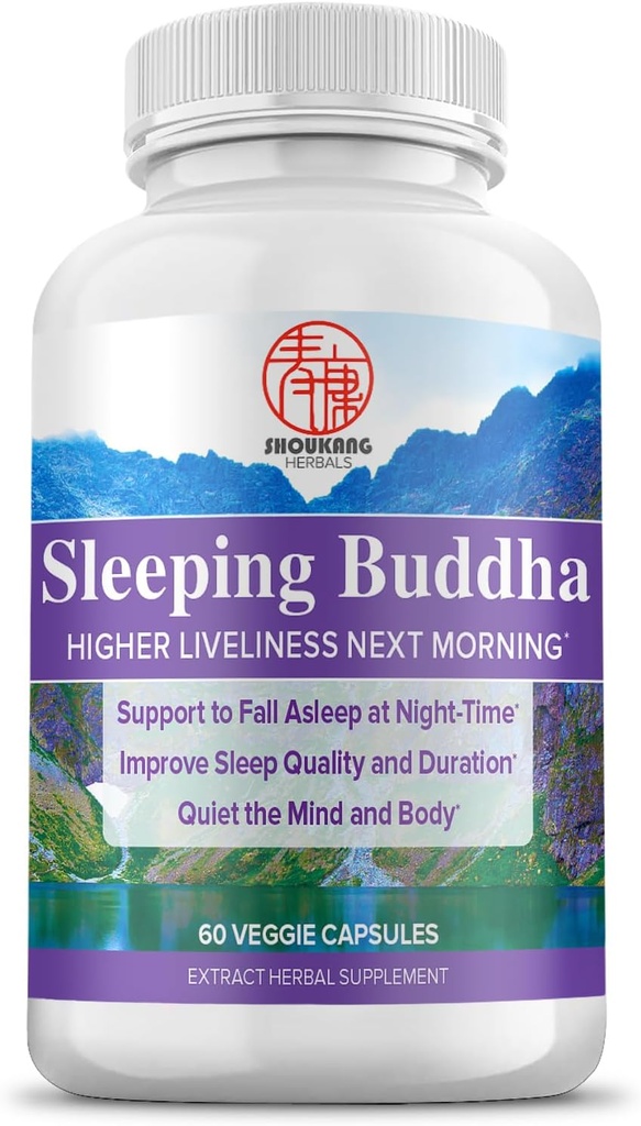 La médecine chinoise à base de plantes suppléments pour la qualité et la durée du sommeil, Bouddha endormi HERBALS, calme l'esprit et le corps, 60 capsules