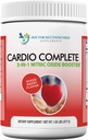 Cardio Complete - Supplément en poudre de soutien de santé cardiaque - 3-en-1 Booster à oxyde nitrique avec 5 000 L-Arginine, 1 000 mg L-Citrulline et Berry Hawthorn