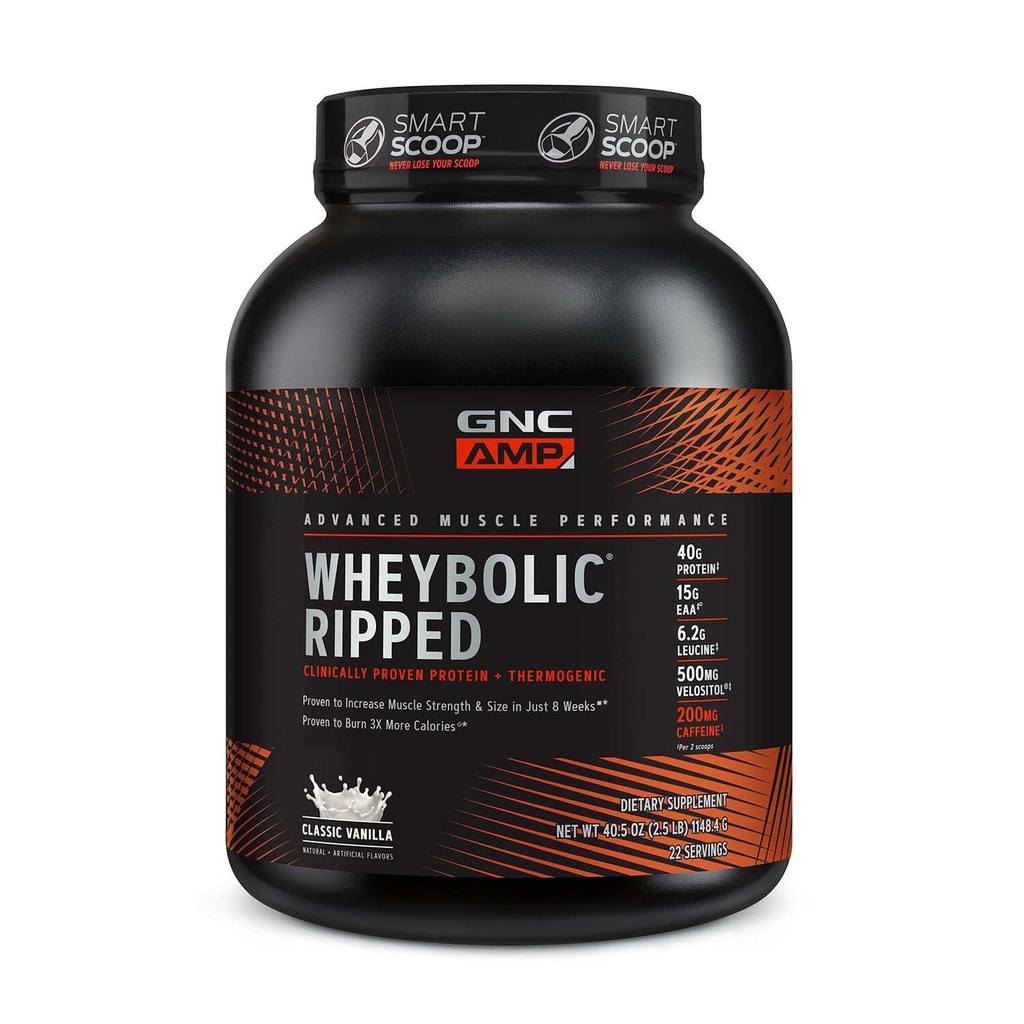 GNC AMP Wheybolic Ripped - Vanille classique (22 portions)
