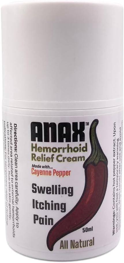 Anax Natural Hot Pepper Cream Helps Anal Itching, Pain and Inflammation Related to Hemorrhoids
