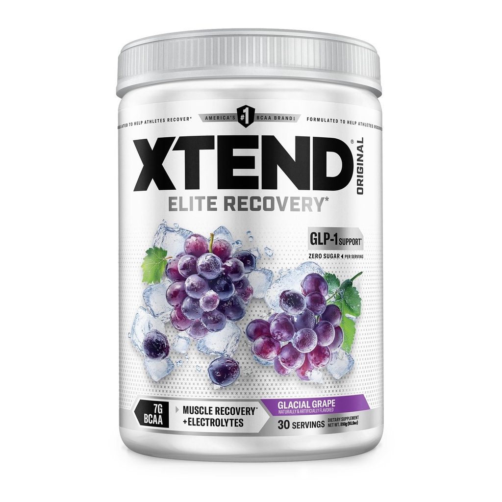 Xtend XTEND Original BCAA Poudre 7g BCAA et 2,5g L-Glutamine, sans sucre après l'entraînement de récupération musculaire boisson avec acides aminés pour les hommes et les femmes, 30 portions