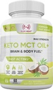 Capsules d'huile MCT de Keto avec C8 & C10 - Ketosis à action rapide Cerveau et carburant corporel pour les femmes et les hommes - Tous naturels, non-OGM, fabriqués aux États-Unis (1-Mois)