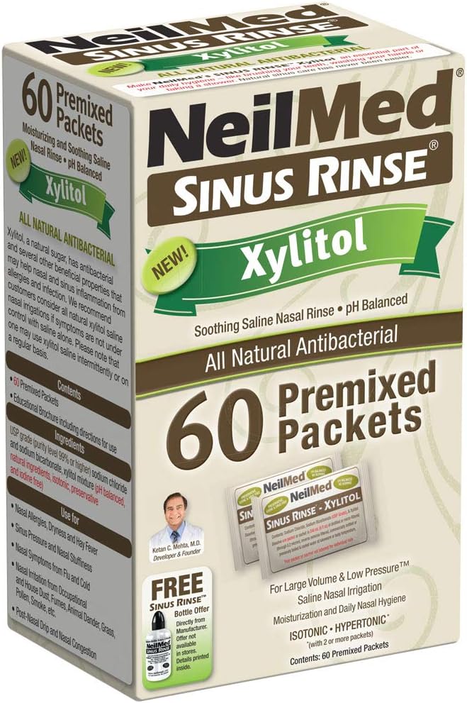 NeilMed Sinus Rinse Premixed Refill Packets with Xylitol, 60ct.
