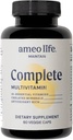 Multivitamine quotidienne pour les hommes et les femmes adultes – Multivitamines chélatées avec Zinc, Biotine, Iodine, Chromium, Manganèse et Vitamines A, B6, B12, C, D, E – Immune complète et support énergétique – 60 capsules