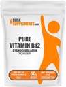 BulkSupplements.com Poudre de vitamine pure B12 - sous forme de cyanocobalamine, suppléments de vitamine B, supplément de cyanocobalamine B12 - produit pur, portions multiples, 50g (1,8 oz) (paquet de 1)