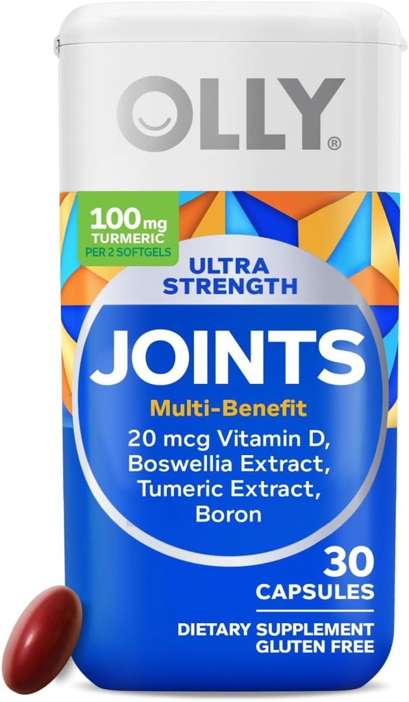 OLLY Ultra Joint Softgels, extrait boswellique, curcuma, vitamine D, Boron, 30 jours d'approvisionnement - 30ct