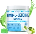 Gommies HMB et L-Leucine, 3000mg, avec Trehalose, pour la croissance musculaire, le soulagement musculaire et la récupération d'entraînement, pour les adultes et les aînés, non OGM, végétalien, sans gluten, saveur de pomme, 120