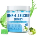 Gommies HMB et L-Leucine, 3000mg, avec Trehalose, pour la croissance musculaire, le soulagement musculaire et la récupération d'entraînement, pour les adultes et les aînés, non OGM, végétalien, sans gluten, saveur de pomme, 120