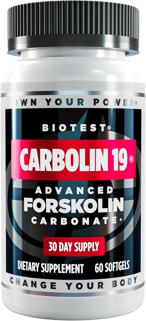 Biotest Carbolin 19 – Forskoline longue durée pour la perte de graisse et la performance métabolique,* 30 portions – 60 softgels
