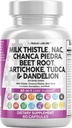 Nettoyer les nutraceutiques Thistle de lait NAC Chanca Piedra Racine de betterave Artichaut Racine de dandelion - foie Nettoyer la désintoxication et le supplément de réparation Plus TUDCA Choline & Ginger 60 Comte