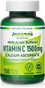 Vitamine non acide douce C 1500mg – Ascorbate de calcium à haute absorption pour le soutien immunitaire et antioxydant – 150 Capsules de Veggie