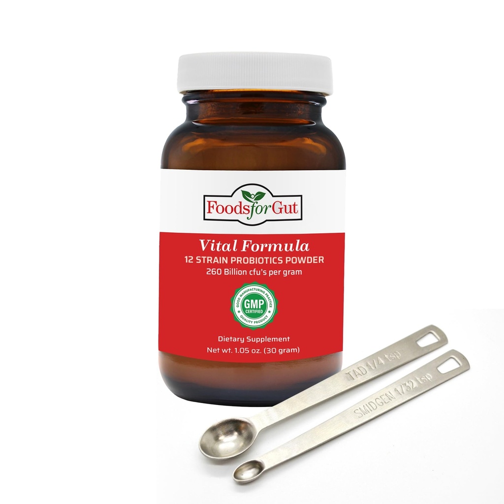 Aliments pour Gut Vital Formula 12 Strain Probiotics Poudre 260 Million de CFU (Fabriqué aux États-Unis) Soutien digestif et immunitaire (High Potency) 30 Grams (1.05 Oz)