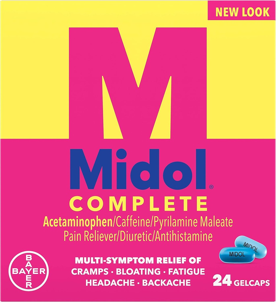 Midol Menstural Complet, Gelcaps, 24 ct