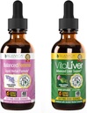 Rejuvica Santé Équilibré Femme + VitaLiver - Soutien Équilibre Féminin + Foie Soutien- Livraison liquide pour une meilleure absorption - Thistle de lait, Dong Quai, Artichoke, Maca, Dandelion et plus!
