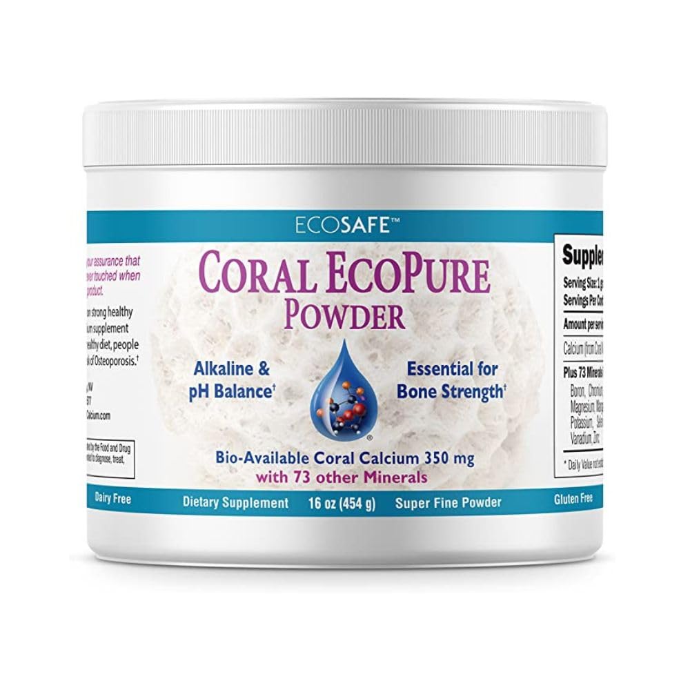 Poudre Ecopure de corail, supplément de Calcium de corail avec minéraux de corail - 16 onces