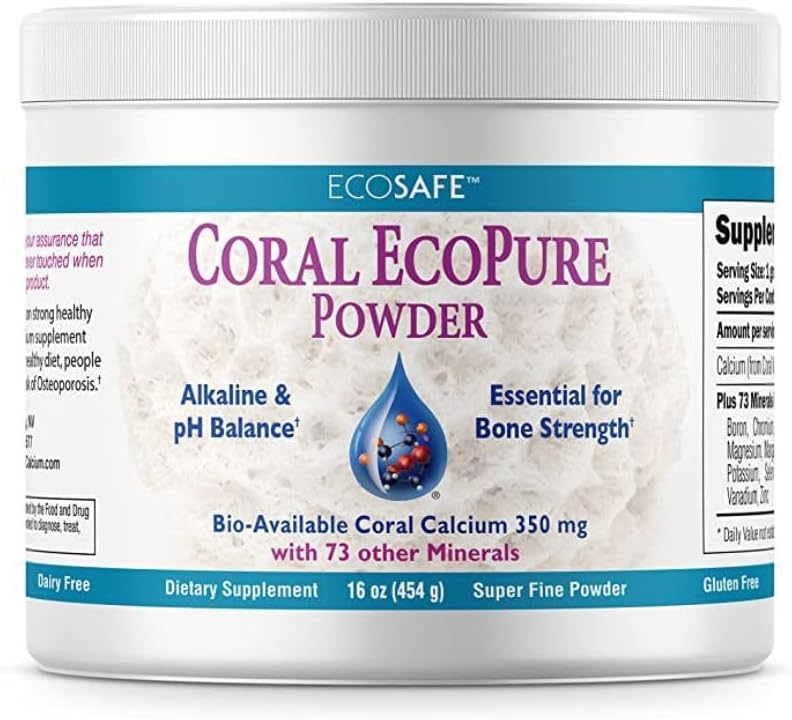 Poudre Ecopure de corail, supplément de Calcium de corail avec minéraux de corail - 16 onces
