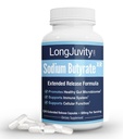 Supplément de butyrate de sodium à longue durée de vie (300mg) - Provenant naturellement de l'acide gras à chaîne courte, laboratoire testé (120 capsules à libération prolongée)