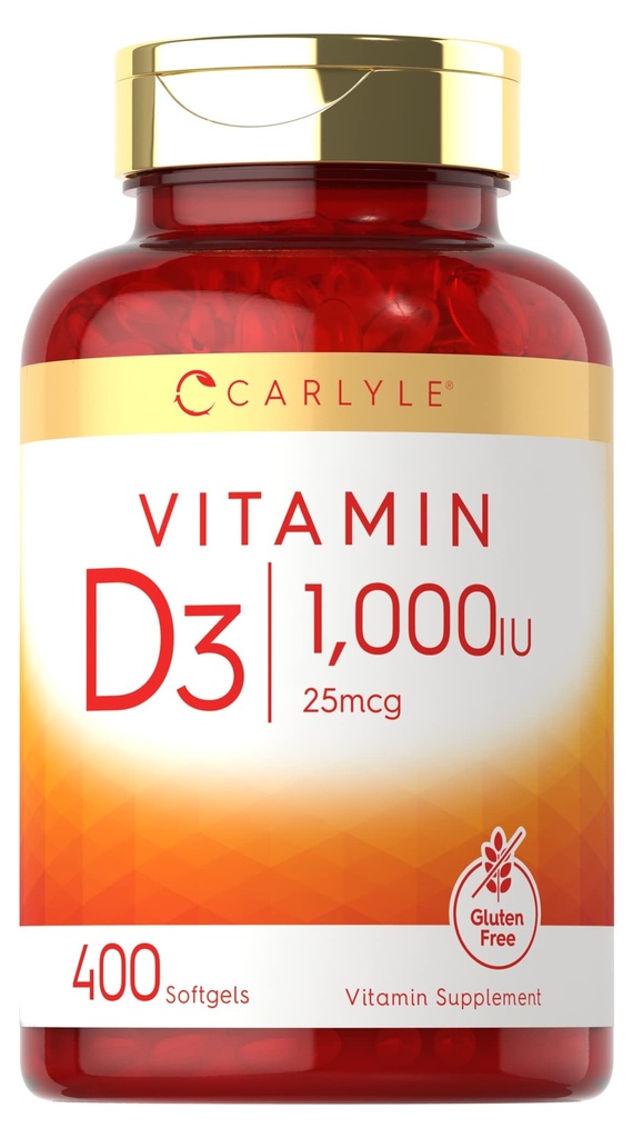 Carlyle Vitamine D3 1000IU. 400 Softgels.