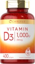Carlyle Vitamine D3 1000IU. 400 Softgels.