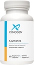 XYMOGEN 5-MTHF ES - 17 000 mcg DFE - Supplément de folate bioactif sous forme de quatrefolic - Soutien de l'humeur, de la cardiovasculaire et de la méthylation - Folate de méthyle de vitamine B sous forme de L (60 capsules)
