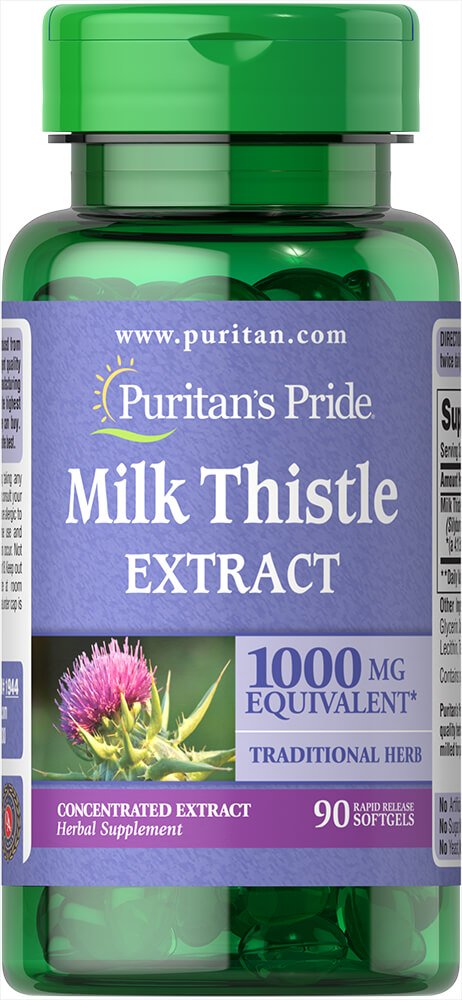 Thistle de lait pride de Puritan 1000mg, 4:1 Extrait (Silymarin), 90 Compte