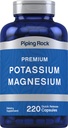Piping Rock Potassium Supplément Magnésium $ 220 Capsules $ Non-OGM, sans gluten Complexe Premium