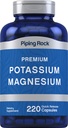 Piping Rock Potassium Supplément Magnésium $ 220 Capsules $ Non-OGM, sans gluten Complexe Premium