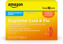   Basic Care Daytime Cold and Flu Relief Softgels, Non-Drowsy Cold Medicine, Relief of Pain, Fever, Cough, Sore Throat, Nasal Congestion, 24 Count