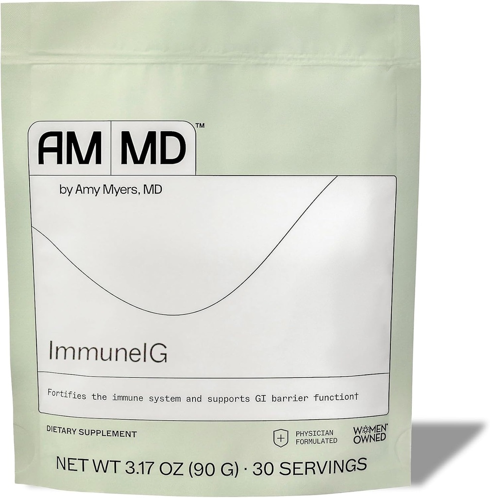 Amy Myers MD ImmuneIG - Colostrum Alternative for Immune Function & GI Barrier Support - Replenish Immunoglobulins - Excrete Unwanted Substances - Dairy-Free - 3.17 oz (30 Servings)