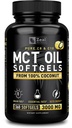 Capsules d'huile MCT pures (360 Softgels) 3000mg 4 mois d'approvisionnement Pilules kéto w noix de coco non raffinées - C10 & C8 Cerveau Carburant, énergie, octane Ketose