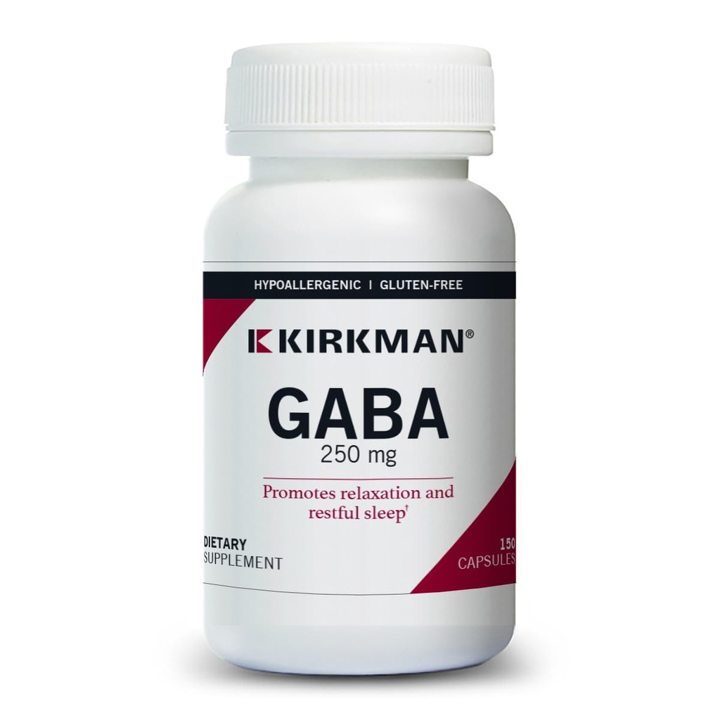 Kirkman GABA 250 mg - Hypoallergénique, 150 gélules
