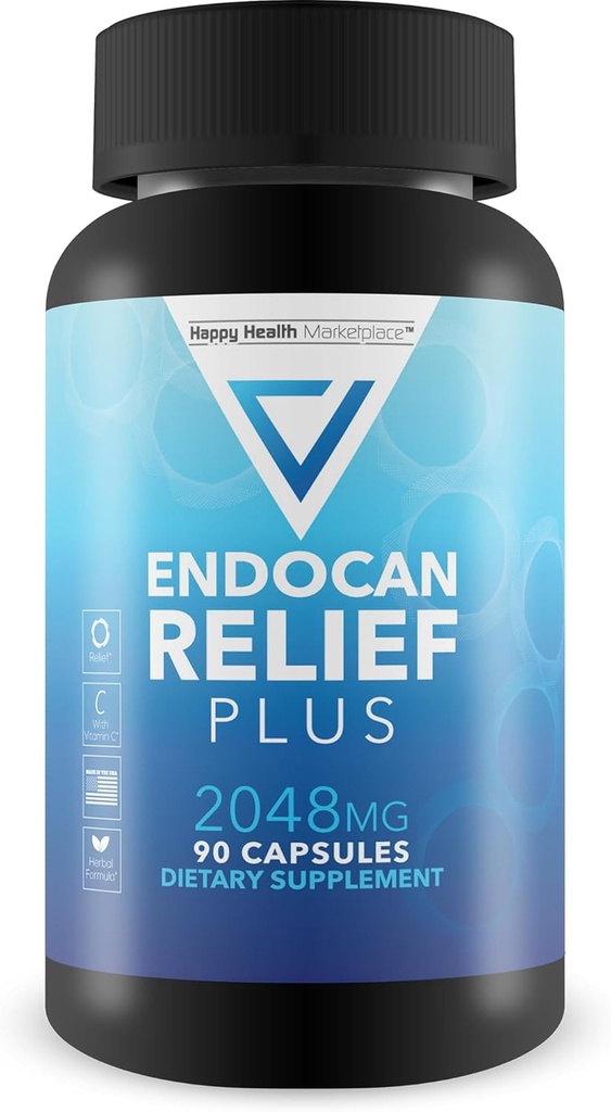 Endocan Relief Plus - Natural Relief from Temporary Aches, Discomfort, & Swelling - Notre meilleure formule à base de plantes naturelles - Soutien complet du corps - Lutte contre les radicaux libres - Notre meilleur facteur de soulagement quotidien curcuma